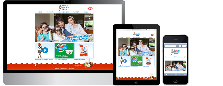 kinder Schoko-Bons // Produktwebseite